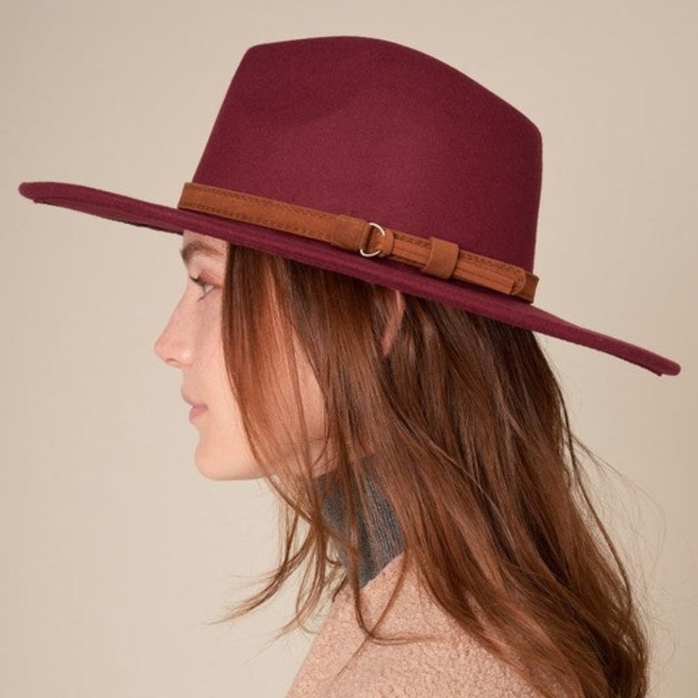 Big Brim Hat - Burgundy